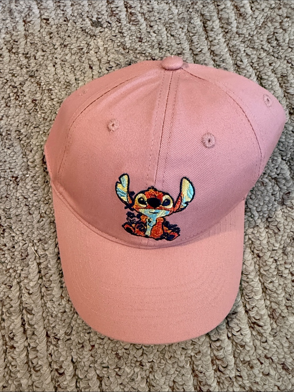 Disney Pink Stitch Embroidered Baseball Cap